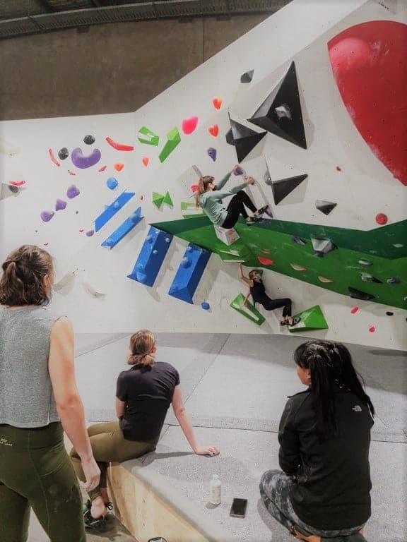 Girls climbing